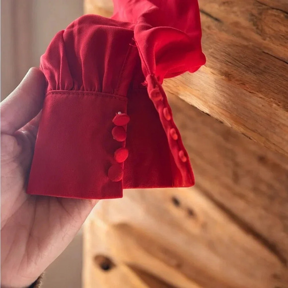 Red Long Sleeve Windsor bodysuit (A5) - Picture 6 of 8